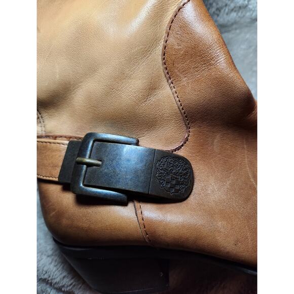 Vince Camuto Bedina 2 Tone Tall Riding Boots 7M 100 % Leather Western Boho - Picture 8 of 11